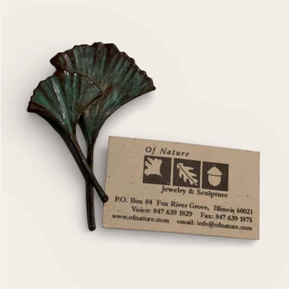 Authentic Of Nature copper plated Ginko pin